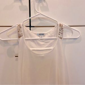NWOT Old Navy White & Gold Tank Top